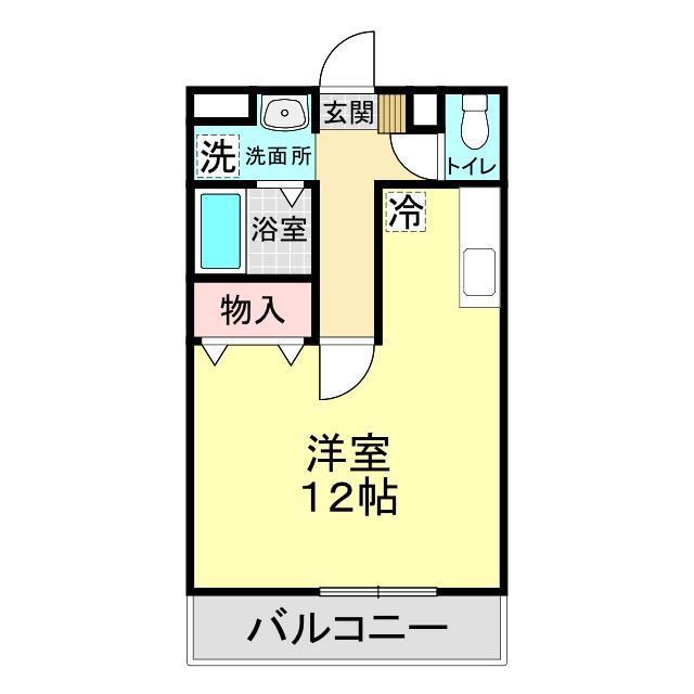 アバンウェル今井町I番館(ワンルーム/1階)の間取り写真