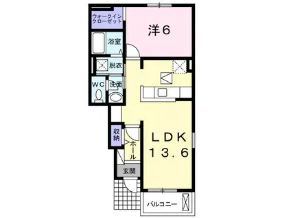 Eハイム NEO C(1LDK/1階)の間取り写真