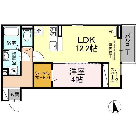 リバーフィールド(1LDK/2階)の間取り写真