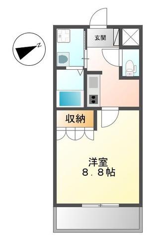 ルミナスコートII(1K/1階)の間取り写真