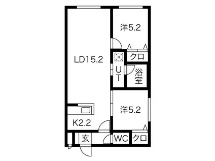 プルミエール山鼻南(2LDK/5階)の間取り写真