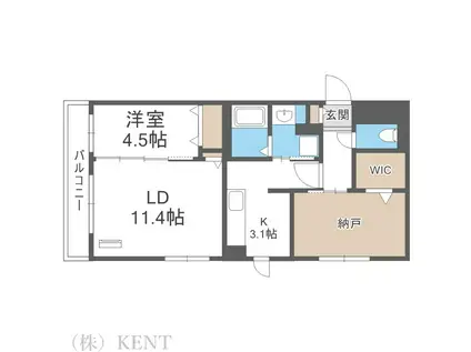 ガーデンクォーツ琴似(2LDK/1階)の間取り写真