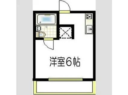 アスリートハイツ(ワンルーム/2階)の間取り写真