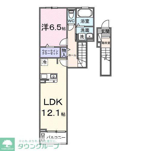 ビオレタA(1LDK/2階)の間取り写真