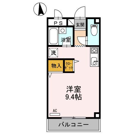 ブライトソレム3(ワンルーム/2階)の間取り写真