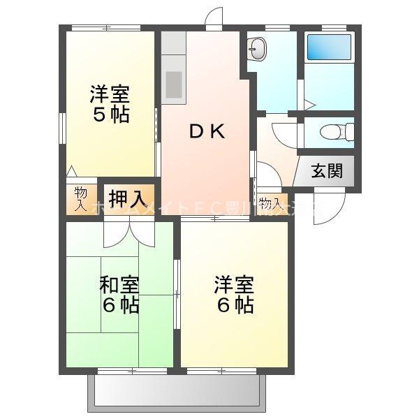 フォーレス諏訪西(3DK/2階)の間取り写真