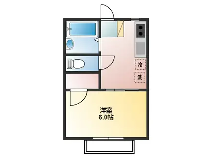 グランデ藤崎(1K/2階)の間取り写真