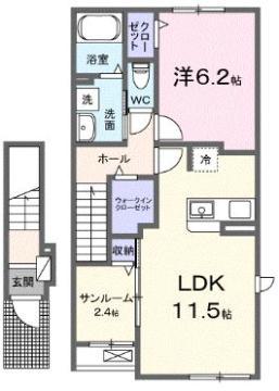 ルナソレイユ(1SLDK/2階)の間取り写真
