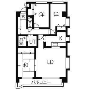 第2ヒルハイツ浅井(3LDK/1階)の間取り写真