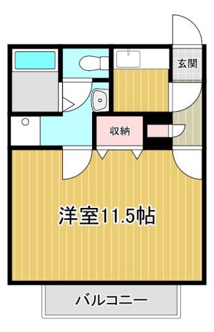 アド・ホックB(1K/2階)の間取り写真
