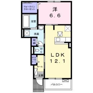 グレーシア(1LDK/1階)の間取り写真