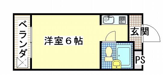 メゾンサンシャイン(ワンルーム/4階)の間取り写真
