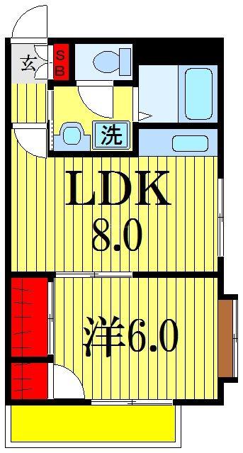 パイントリーI(1LDK/2階)の間取り写真
