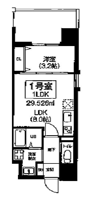 ビガーポリス486与力町公園II(1LDK/11階)の間取り写真
