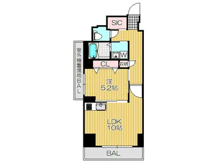 ルートワンレジデンス戸越(1LDK/7階)の間取り写真