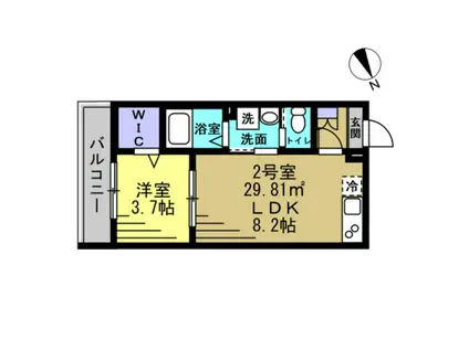エーエスジェイ南流山(1LDK/2階)の間取り写真