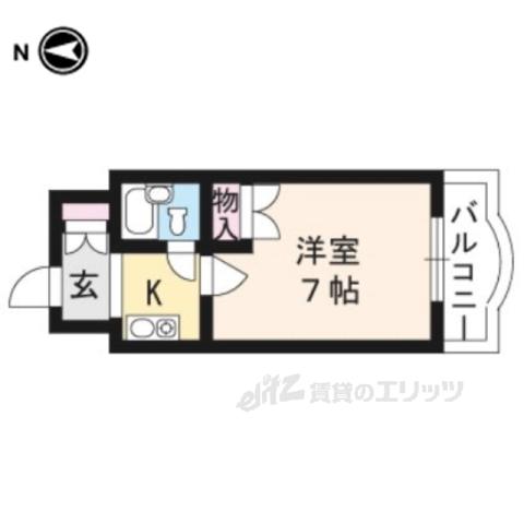 賀茂女子学生会館(1K/4階)の間取り写真