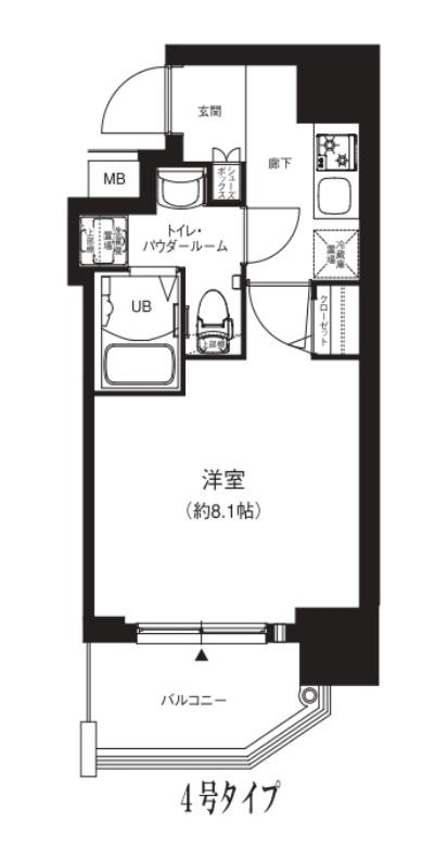 エグゼ堺筋本町(1K/6階)の間取り写真