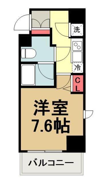 XEBEC赤羽(1K/8階)の間取り写真