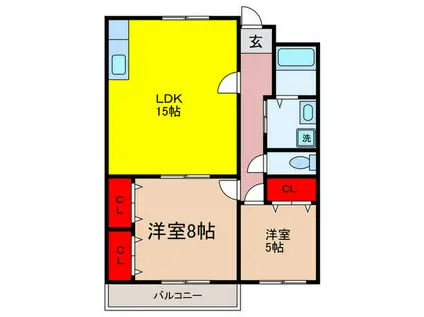 ロイヤルハイツ(2LDK/3階)の間取り写真