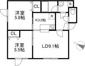 はまなす(2LDK/1階)の間取り写真