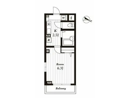 風香578(1K/3階)の間取り写真