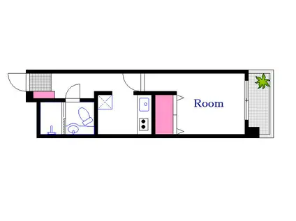 J-CITY紙屋町(1K/2階)の間取り写真