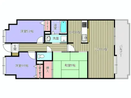 シャルマンフジエスト岸和田(3LDK/4階)の間取り写真