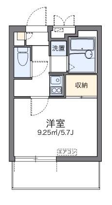 レオパレスコントワール御影石町(1K/3階)の間取り写真