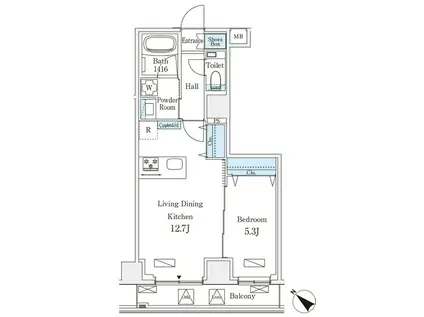 オーパスレジデンス南青山(1LDK/4階)の間取り写真