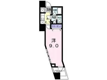 大和ステーションヒルズ弐番館(1K/7階)の間取り写真