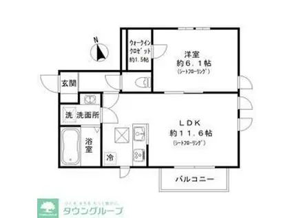 フルール吉祥寺(1LDK/1階)の間取り写真