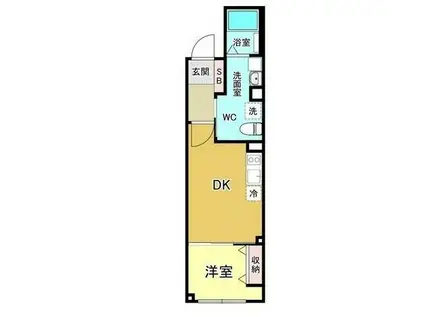 シャインパーク錦糸町(1DK/5階)の間取り写真