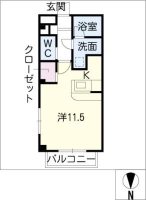 RESIDENCE四季(ワンルーム/1階)の間取り写真