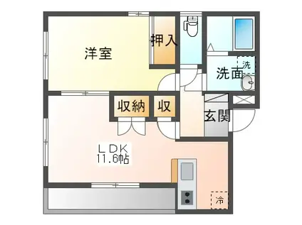 YKラピュタ(1LDK/3階)の間取り写真