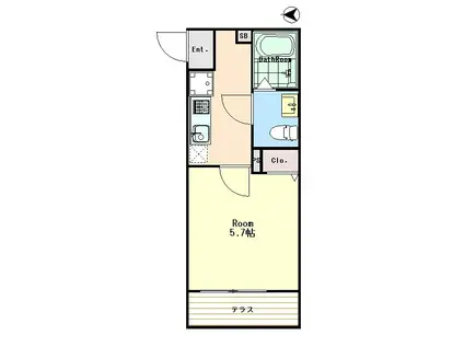 REI LIMINA FUNABASHI(1K/1階)の間取り写真