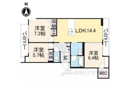 CASA BLANCAⅡ(3LDK/3階)の間取り写真