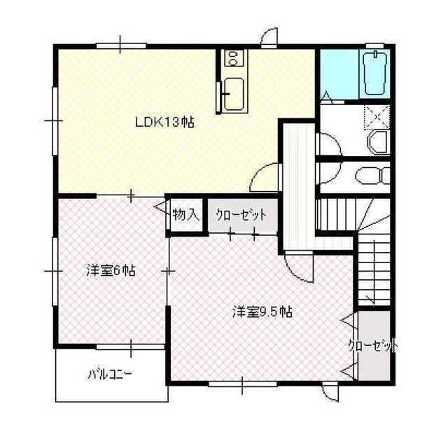 フォンテーヌ(2LDK/2階)の間取り写真