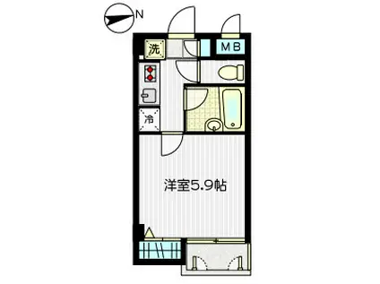 イーストープ上北沢(1K/2階)の間取り写真