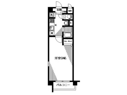 ペスカディルーチェ国立(1K/3階)の間取り写真