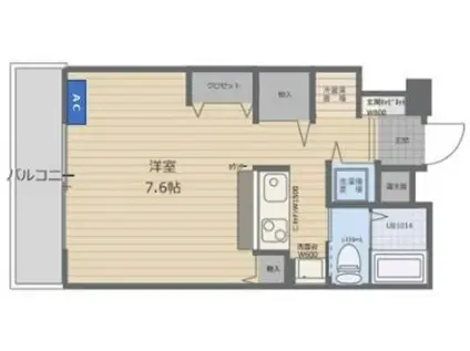 ヴィラ・ハーモニー中目黒(1K/2階)の間取り写真