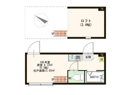 CRAISE (ワンルーム/1階)の間取り写真