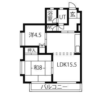 第18オオタビル(2LDK/2階)の間取り写真