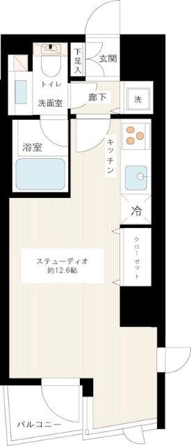 カスタリア新宿御苑(ワンルーム/6階)の間取り写真