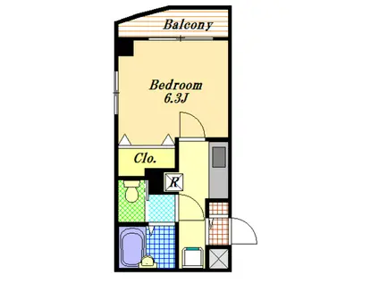 カンフォートSANKYU(1K/4階)の間取り写真