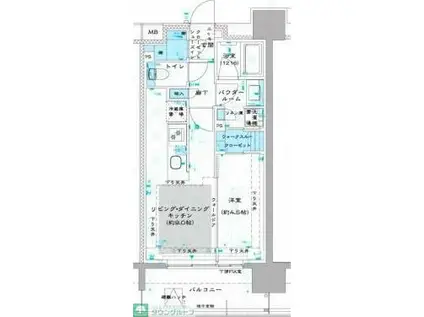 オーパスレジデンス中板橋(1LDK/12階)の間取り写真