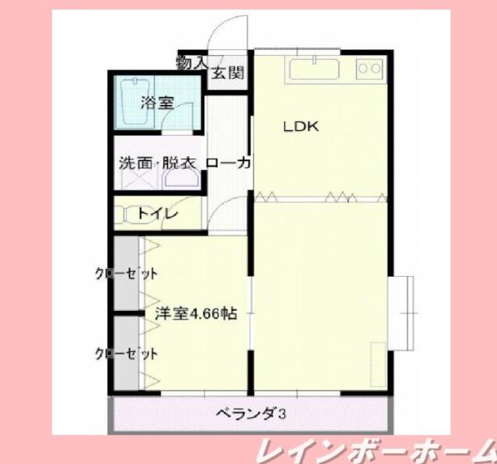 エーワイハイツ(1LDK/2階)の間取り写真