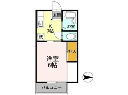 メゾン南万々(1K/1階)の間取り写真