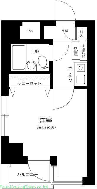フェルテロアール祐天寺(1K/1階)の間取り写真