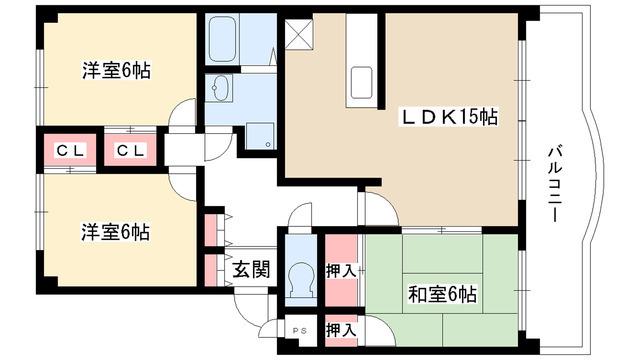 メゾン藤英南館(3LDK/2階)の間取り写真